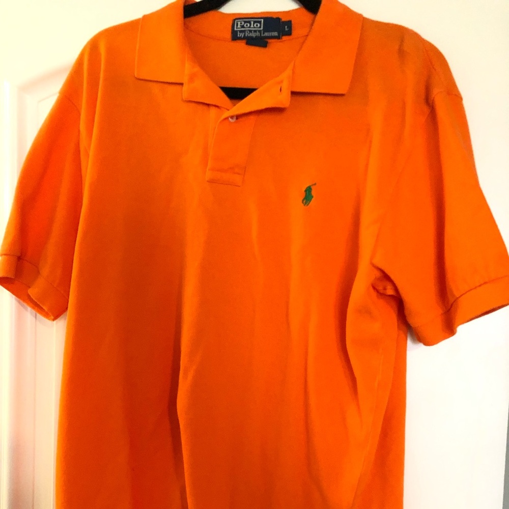 Men’s large orange polo shirt
